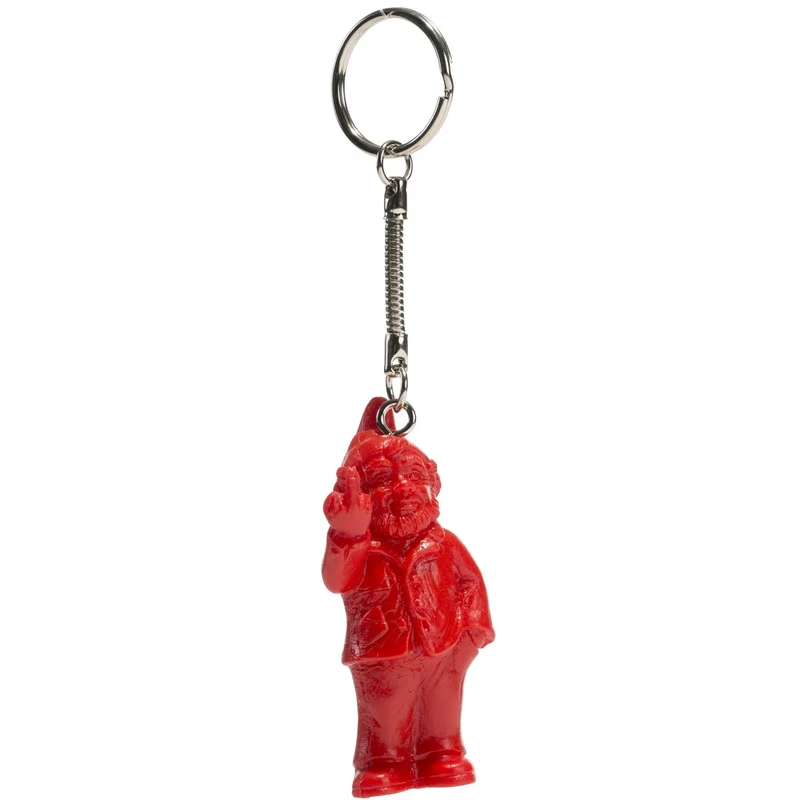 Porte-clés Nain doigt d'honneur - rouge
