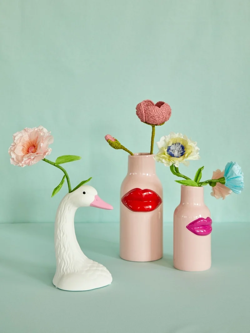 Vase bouche S et Rose - Lipstick