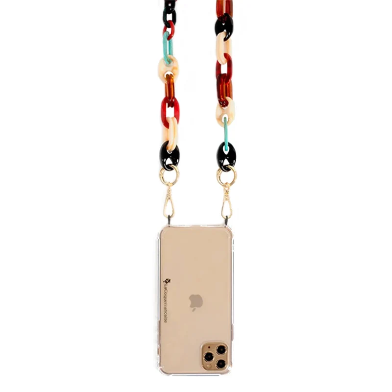 Chaîne de téléphone bijou - Ambre multicolore