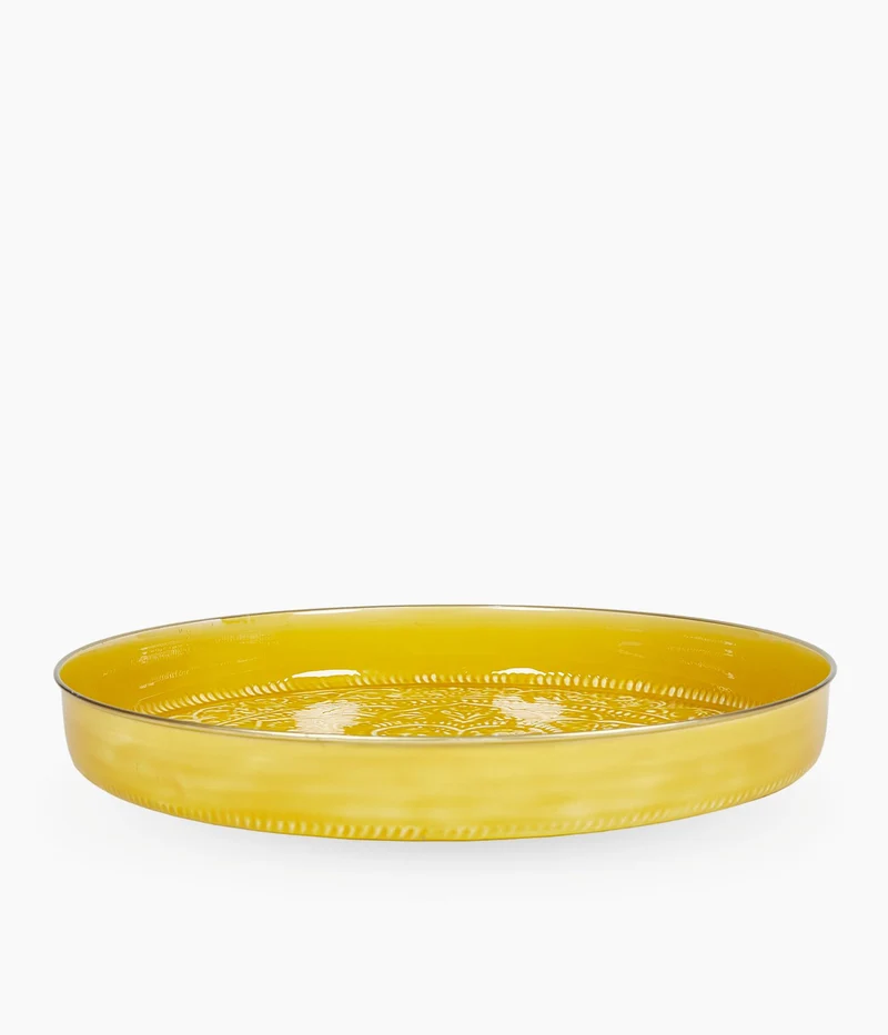 Plateau Berbère Ø 35 cm - moutarde