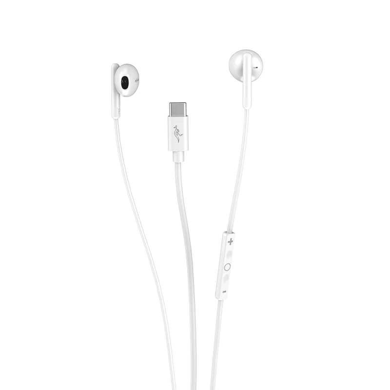 Ecouteurs filaires type USB-C Blanc/Noir