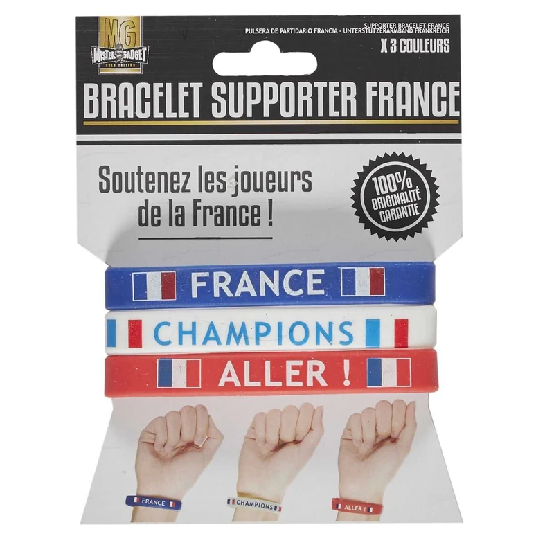 Lot de 3 bracelets supporter