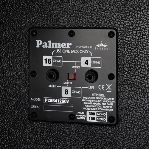 Palmer PCAB412GOV Cabinet 4 x 12 w/ Eminence Governor 4 / 8 / 16 ohms Speakers - DEMO